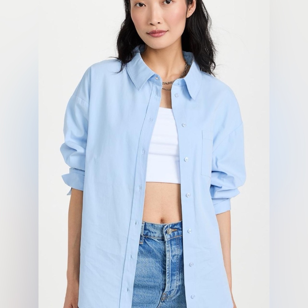 Anine Bing Mika Shirt Light Blue Cotton Shirt